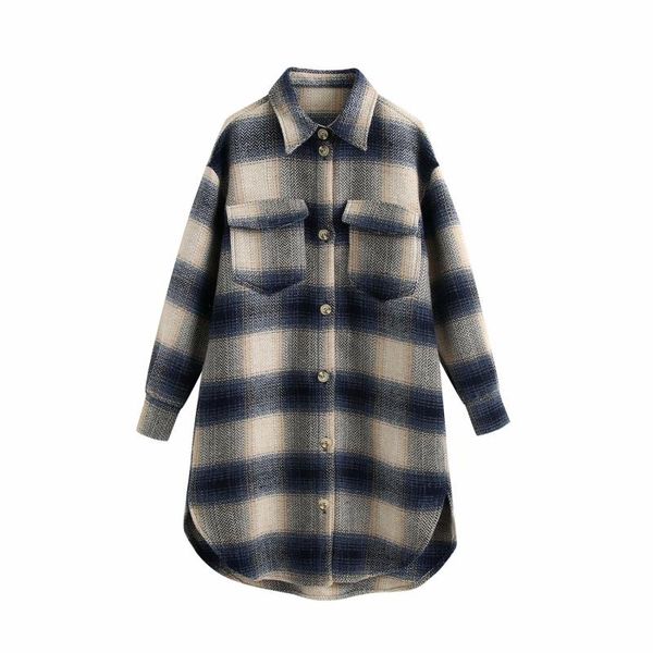 women's jackets nice vintage woman oversized plaid patchwork long woolen coats autumn winter ladies soft outerwear female casual, Black;brown
women's jackets nice vintage woman oversized plaid patchwork long woolen coats autumn winter ladies soft outerwear female casual, Black;brown