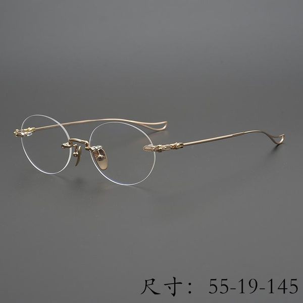 vintage ultralight pure titanium eyeglass frame design classical oval round rim-less style 4 women men original fashion sunglas, Black
vintage ultralight pure titanium eyeglass frame design classical oval round rim-less style 4 women men original fashion sunglas, Black