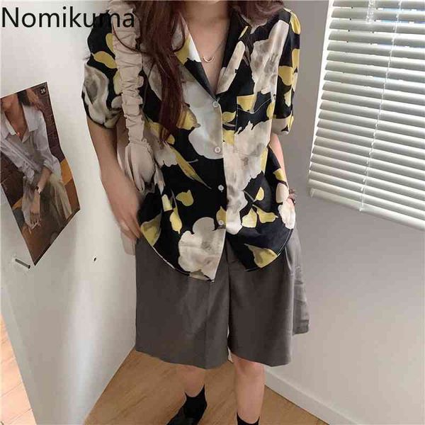 nomikuma vintage shirts women turn down collar short sleeve flower printed blouse camisas single breasted loose blusas 210514, White
nomikuma vintage shirts women turn down collar short sleeve flower printed blouse camisas single breasted loose blusas 210514, White