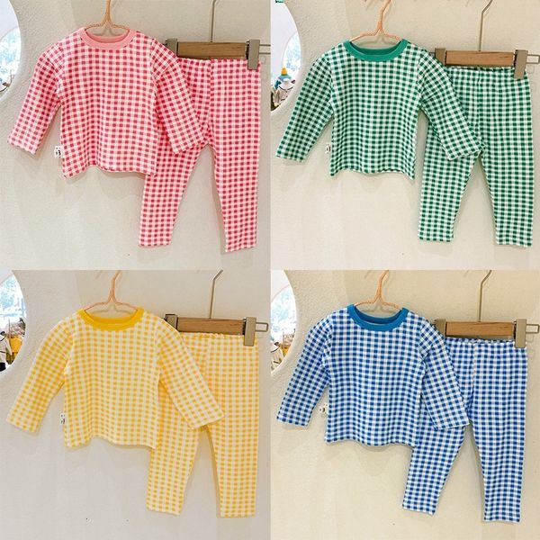 sets autumn baby boys and girls clothing set cotton plaid kids pajamas suit long sleeve + pant 1-6 years children home clothes 0927, White
sets autumn baby boys and girls clothing set cotton plaid kids pajamas suit long sleeve + pant 1-6 years children home clothes 0927, White