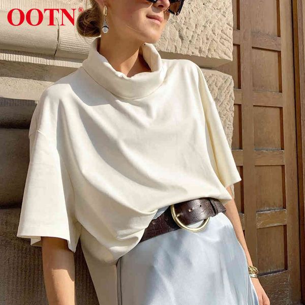 ootn streetwear short sleeve t shirt women casual turtleneck t-shirt loose knitted white tee drop shoulders ladies cotton 210413
ootn streetwear short sleeve t shirt women casual turtleneck t-shirt loose knitted white tee drop shoulders ladies cotton 210413