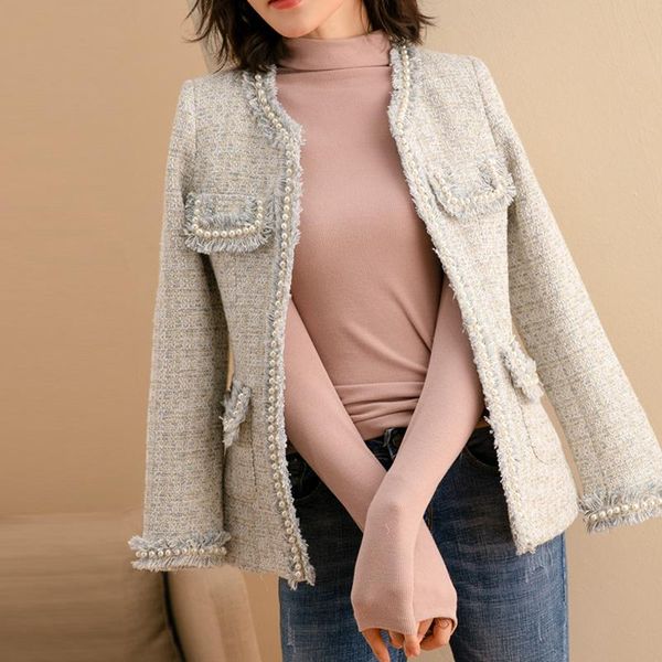 women's jackets tweed coat spring/autumn 2021 style elegant all-match long sleeve outdoor one-piece, Black;brown
women's jackets tweed coat spring/autumn 2021 style elegant all-match long sleeve outdoor one-piece, Black;brown