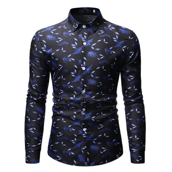 men's casual shirts shirt autumn printed long sleeve slim fit party male camisa masculina, White;black
men's casual shirts shirt autumn printed long sleeve slim fit party male camisa masculina, White;black