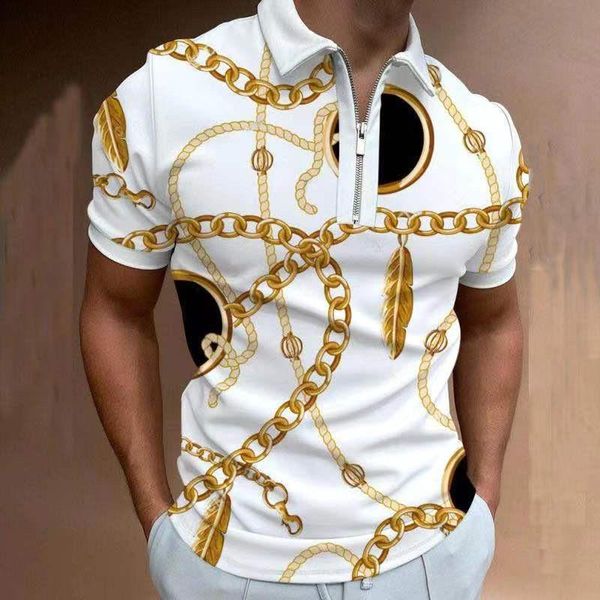men's polos clothing casual fashion printed men shirts turn-down collar zipper design short sleeve 2021 summer, White;black
men's polos clothing casual fashion printed men shirts turn-down collar zipper design short sleeve 2021 summer, White;black