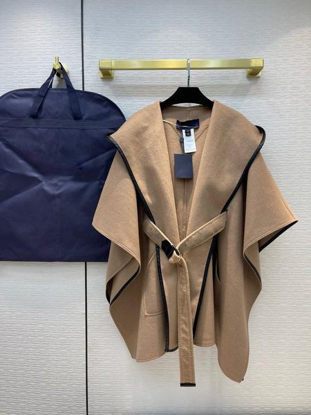 women's wool & blends luxury designer autumn cape shawl coat brand clothing female hoodie overcoat vintage cardigan lacing jacket 52728, Black
women's wool & blends luxury designer autumn cape shawl coat brand clothing female hoodie overcoat vintage cardigan lacing jacket 52728, Black