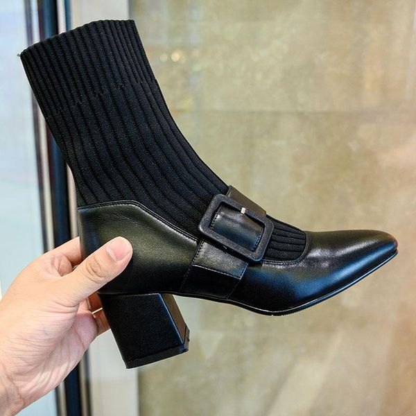 boots sklfgxzy french brand genuine leather women knit fashion socks and for women's shoes size 34-39, Black
boots sklfgxzy french brand genuine leather women knit fashion socks and for women's shoes size 34-39, Black