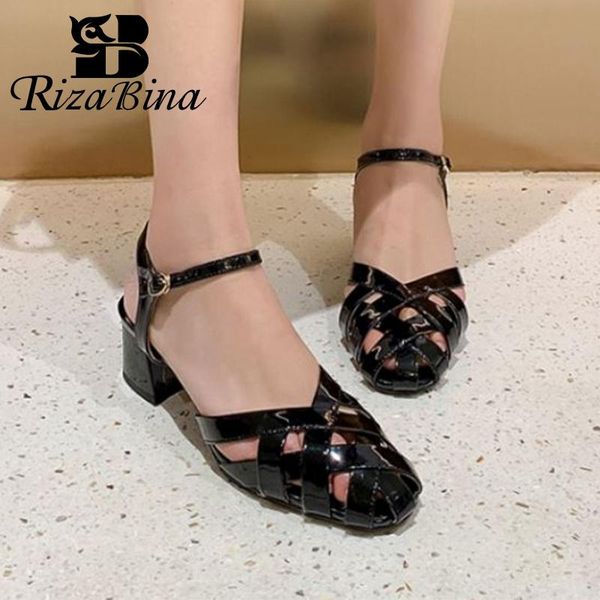 rizabina women's sandals patent leather square heels buckles slingbacks shoes for women summer casual daily footwear size 34-39, Black
rizabina women's sandals patent leather square heels buckles slingbacks shoes for women summer casual daily footwear size 34-39, Black