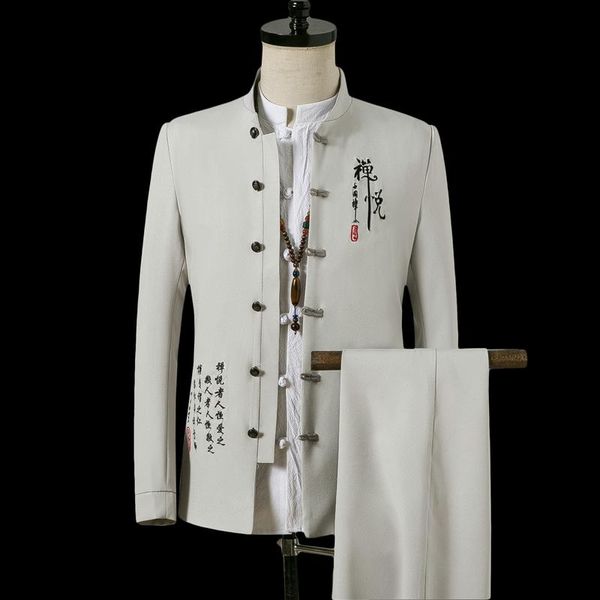 men's suits & blazers plus chinese tunic blazer + pants sets stand collar classic suit jacket brand business formal male cotton xxxxl, White;black
men's suits & blazers plus chinese tunic blazer + pants sets stand collar classic suit jacket brand business formal male cotton xxxxl, White;black