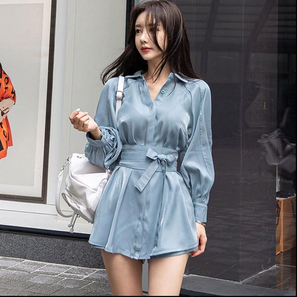 summer fashion two piece womens tracksuits lantern sleeves turn down collar bow lace up long shirt short pant set, Gray
summer fashion two piece womens tracksuits lantern sleeves turn down collar bow lace up long shirt short pant set, Gray