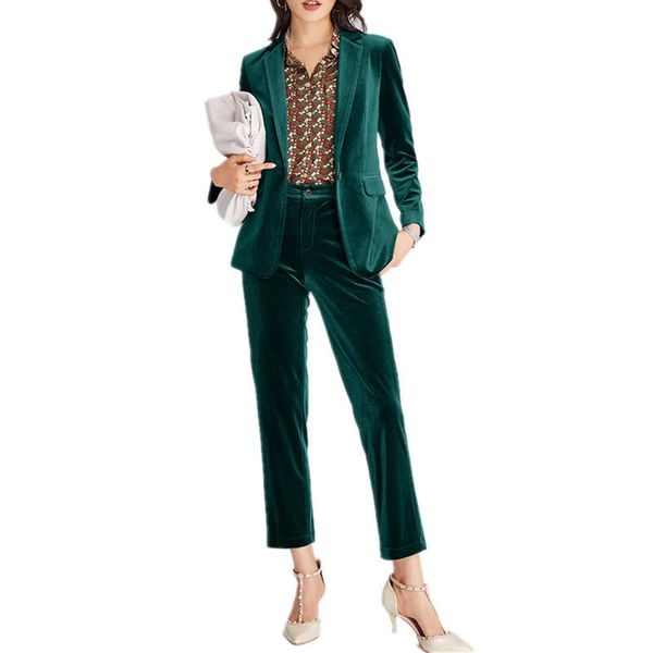 velvet women's suit female business women pantsuits blazer trouser tuxedos suits for pants costumes two piece, White
velvet women's suit female business women pantsuits blazer trouser tuxedos suits for pants costumes two piece, White