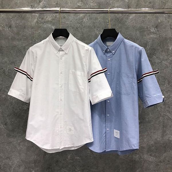 shirt fashion tb thom brand shirts men slim fit white half sleeve casual shirt cotton oxford fabric solid summer men's clothing, White;black
shirt fashion tb thom brand shirts men slim fit white half sleeve casual shirt cotton oxford fabric solid summer men's clothing, White;black