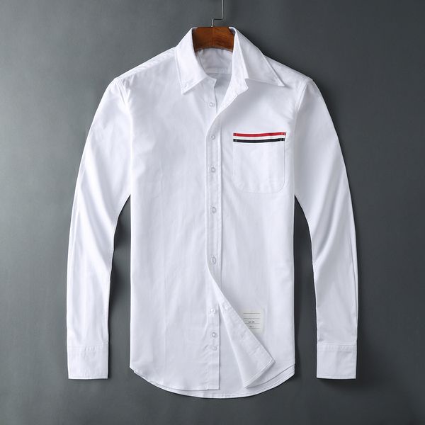 shirt fashion tb thom brand shirts men slim white pocket stripes full casual shirt turn down collar oxford solid men's clothing, White;black
shirt fashion tb thom brand shirts men slim white pocket stripes full casual shirt turn down collar oxford solid men's clothing, White;black