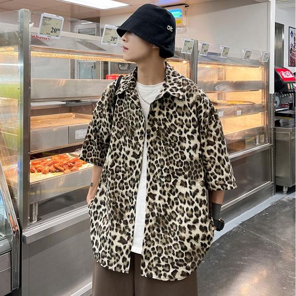 men's dress shirts american style panther print short sleeve shirt summer fashion high street half hiphop fried top, White;black
men's dress shirts american style panther print short sleeve shirt summer fashion high street half hiphop fried top, White;black