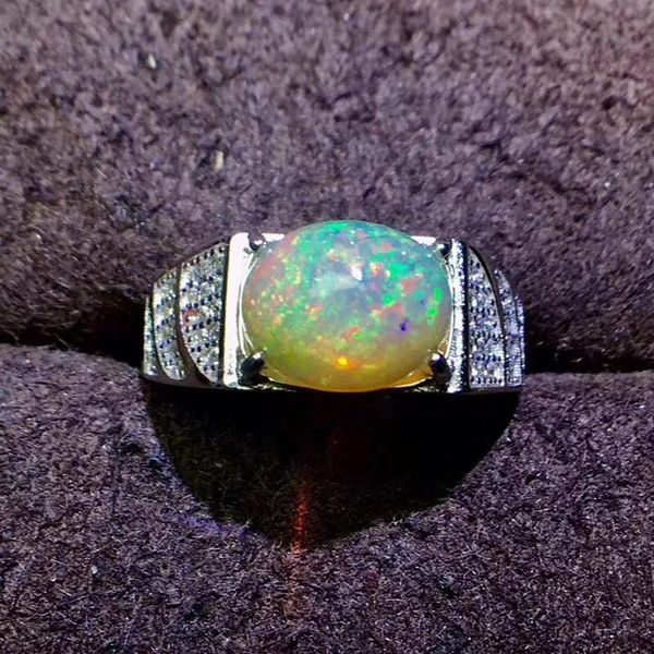 cluster rings real natural opal ring 925 sterling silver classical for anniversary, Golden;silver
cluster rings real natural opal ring 925 sterling silver classical for anniversary, Golden;silver