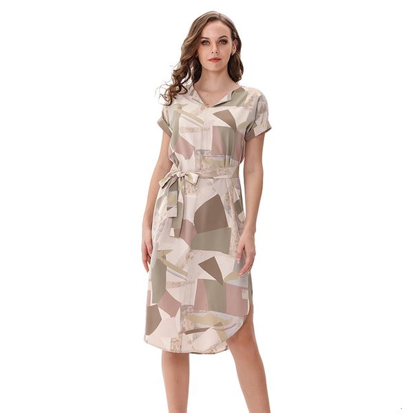 geometric print mode bohemian female short sleeve beach dress with m30539 belt, Black;gray
geometric print mode bohemian female short sleeve beach dress with m30539 belt, Black;gray