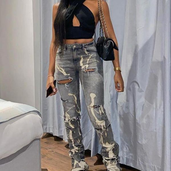 cotton ripped hole trend jeans women pants y2k distressed trousers chic high waist stacked harem ladies, Black;white
cotton ripped hole trend jeans women pants y2k distressed trousers chic high waist stacked harem ladies, Black;white