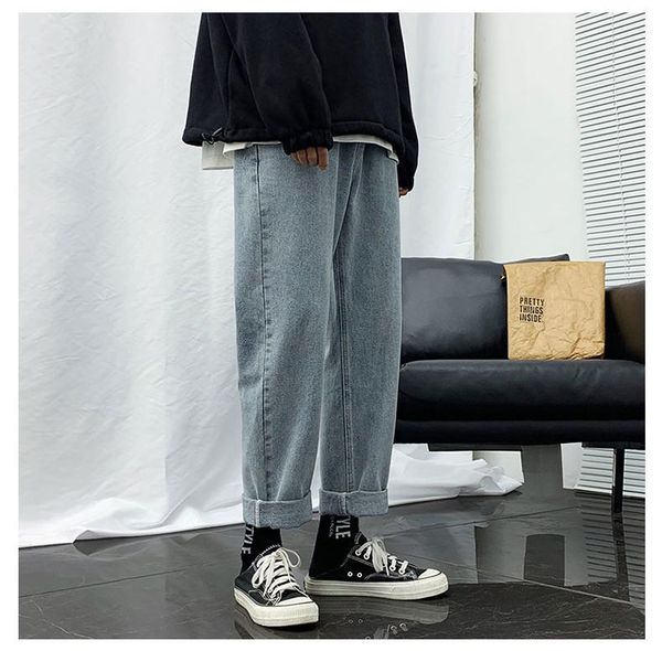 korean wide-leg jeans men fashion retro casual ankle-length pants streetwear autumn wild loose hip-hop straight denim mens men's, Blue
korean wide-leg jeans men fashion retro casual ankle-length pants streetwear autumn wild loose hip-hop straight denim mens men's, Blue