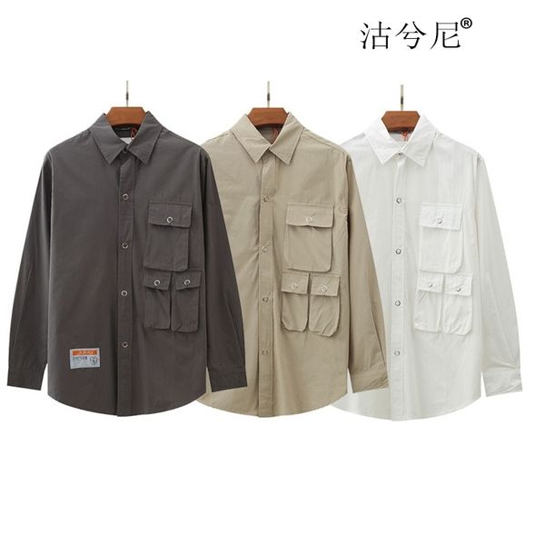shirt men's spring and autumn new simple tooling three dimensional multi pocket solid color loose long sleeve shirt coat, White;black
shirt men's spring and autumn new simple tooling three dimensional multi pocket solid color loose long sleeve shirt coat, White;black