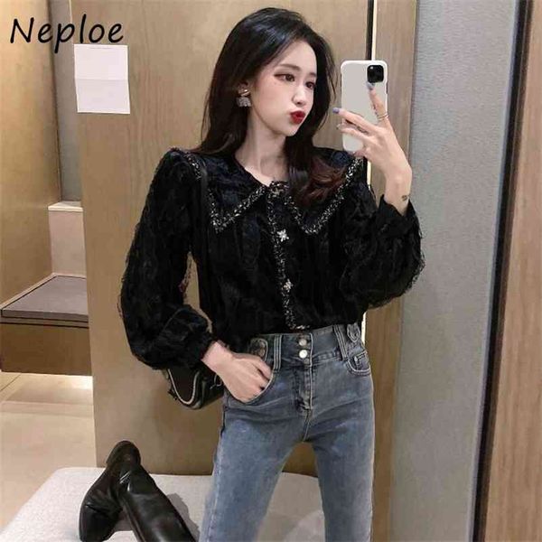 autumn sweet peter pan collar shirt chic exquisite button mesh patchwork femme blusas chiffon women blouse 210422, White
autumn sweet peter pan collar shirt chic exquisite button mesh patchwork femme blusas chiffon women blouse 210422, White