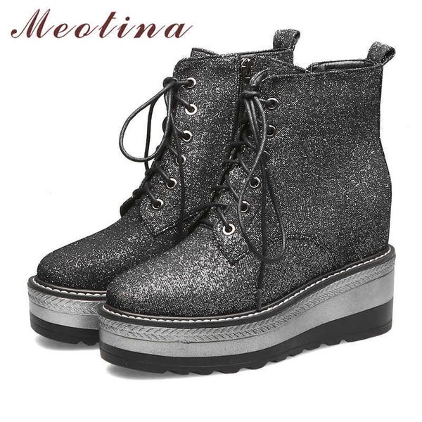 meotina autumn ankle boots women boots zipper platform wedge high heel short boots lace up round toe shoes ladies size 34-39 210608, Black
meotina autumn ankle boots women boots zipper platform wedge high heel short boots lace up round toe shoes ladies size 34-39 210608, Black