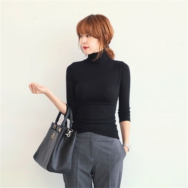 south korea's autumn collection of women's long-sleeved high-collared base solid color t-shirt 210416, White
south korea's autumn collection of women's long-sleeved high-collared base solid color t-shirt 210416, White