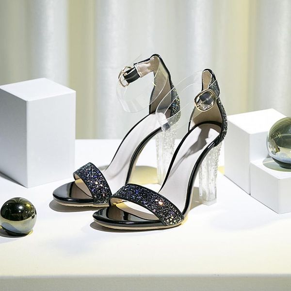 spring and summer sequins open toe crystal with european american style gold silver women's fashion sandals, Black
spring and summer sequins open toe crystal with european american style gold silver women's fashion sandals, Black