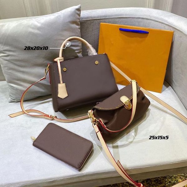 luxurys designers women 3 pieces totes handbags cross body shoulder bags combination famous classic flower brown capacity portable day backp
luxurys designers women 3 pieces totes handbags cross body shoulder bags combination famous classic flower brown capacity portable day backp