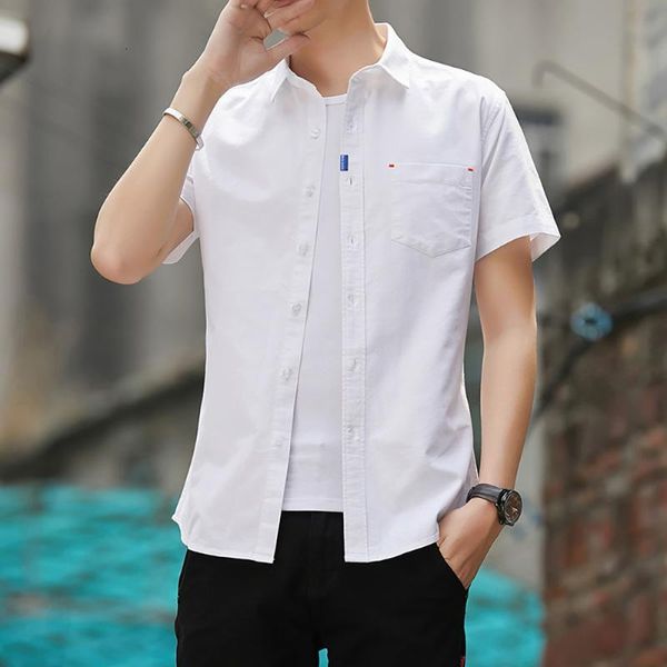 men's casual shirts summer short-sleeved shirt business solid color dress am9h, White;black
men's casual shirts summer short-sleeved shirt business solid color dress am9h, White;black