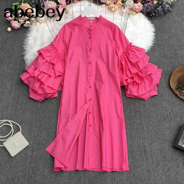 summer fashion all-match stand collar puff sleeve dress multi layer ruffles loose shirt 210512, Black;gray
summer fashion all-match stand collar puff sleeve dress multi layer ruffles loose shirt 210512, Black;gray