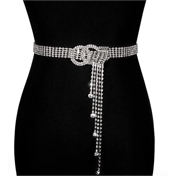 new trend rhinestone belt for women luxury full rhinestone shiny waistband casual party dress belt chain, Silver
new trend rhinestone belt for women luxury full rhinestone shiny waistband casual party dress belt chain, Silver