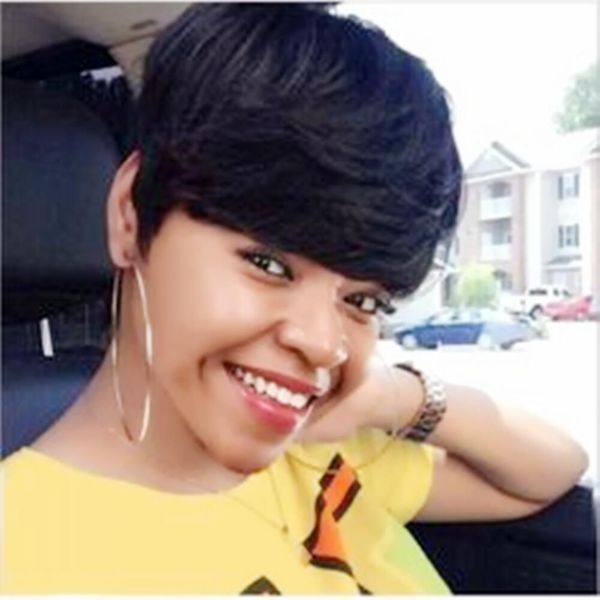 short human hairwig with bangs straight pixie cut wigs for black woman glueless brazilian full machine none lace front wig, Black;brown
short human hairwig with bangs straight pixie cut wigs for black woman glueless brazilian full machine none lace front wig, Black;brown
