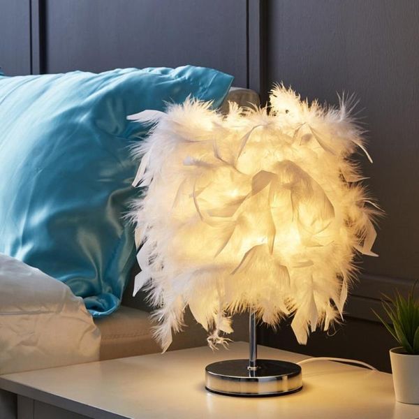 party decoration e27 bedside table led lamp feather romantic living room bedroom desk night light
party decoration e27 bedside table led lamp feather romantic living room bedroom desk night light