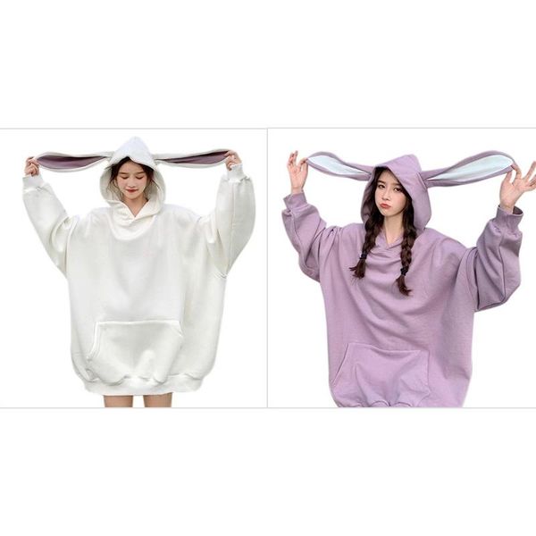women's jackets 2x ears hooded sweater women korean loose plus fleece jacket student mid-length xxl white/purple, Black;brown
women's jackets 2x ears hooded sweater women korean loose plus fleece jacket student mid-length xxl white/purple, Black;brown