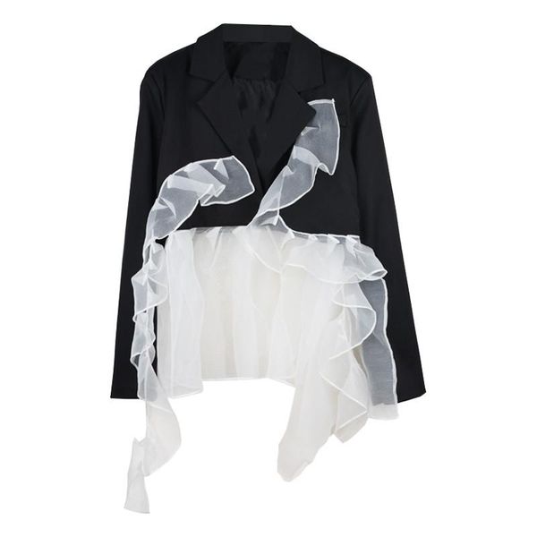 women's suits & blazers fall fashion chic women black blazer long sleeve stitching cardigan suit oversize loose casual ol retro coat ja, White;black
women's suits & blazers fall fashion chic women black blazer long sleeve stitching cardigan suit oversize loose casual ol retro coat ja, White;black