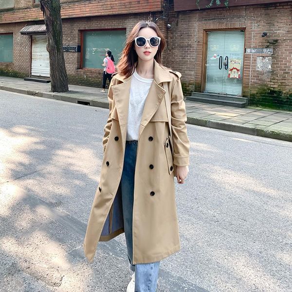women's trench coats office lady coat solid women sashes double breasted autumn casual long, Tan;black
women's trench coats office lady coat solid women sashes double breasted autumn casual long, Tan;black