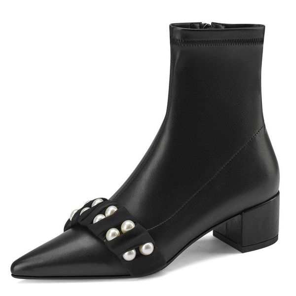 boots poined toe women's office genuine leather thick heels shoes woman autumn winter working basic ankle size 33-40, Black
boots poined toe women's office genuine leather thick heels shoes woman autumn winter working basic ankle size 33-40, Black