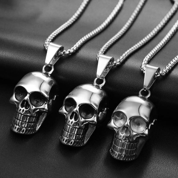 gothic 316l stainless steel skull pendant necklace punk men's titanium riding jewelry gifts necklaces, Silver
gothic 316l stainless steel skull pendant necklace punk men's titanium riding jewelry gifts necklaces, Silver
