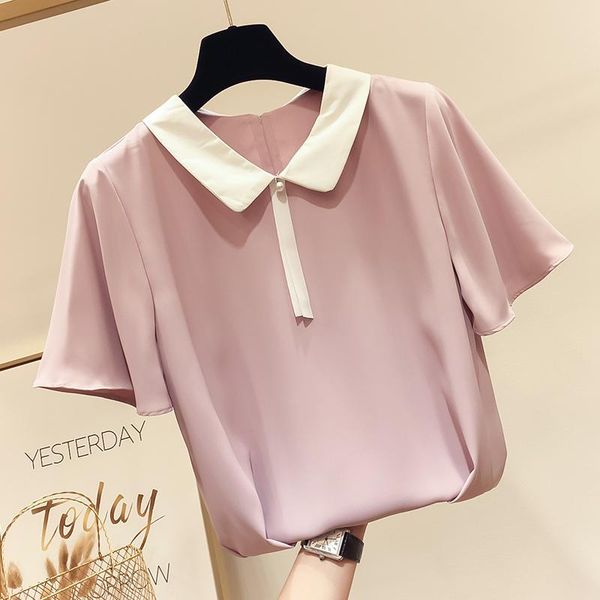 women's blouses & shirts beaded solid chiffon women blouse summer 2021 sweet style slim elegant office lady pulls outwear, White
women's blouses & shirts beaded solid chiffon women blouse summer 2021 sweet style slim elegant office lady pulls outwear, White