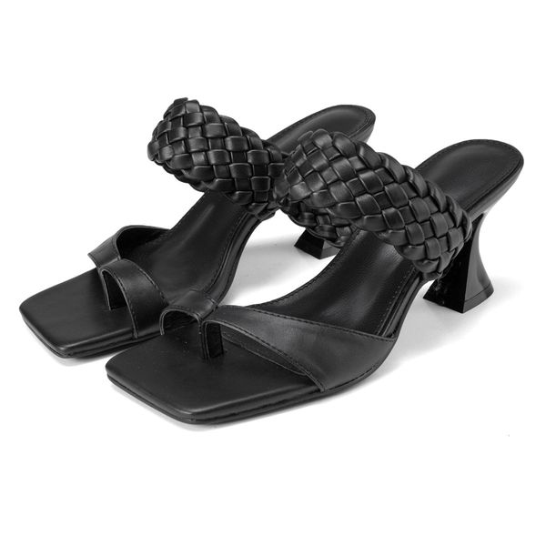 sandals summer pu leather braided thin high heel slides women party shoes cross wove folds mules slippers 42 26tr, Black
sandals summer pu leather braided thin high heel slides women party shoes cross wove folds mules slippers 42 26tr, Black
