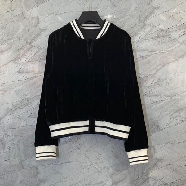 women's jackets 2021 women fashion leader stripe color matching border velvet long-sleeved baseball uniform jacket 1009, Black;brown
women's jackets 2021 women fashion leader stripe color matching border velvet long-sleeved baseball uniform jacket 1009, Black;brown