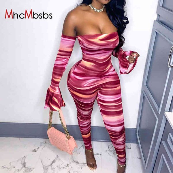 women print jumpsuit flare long sleeve off shoulder overall bodycon strapless romper club party outfits spring 210517, Black;white
women print jumpsuit flare long sleeve off shoulder overall bodycon strapless romper club party outfits spring 210517, Black;white