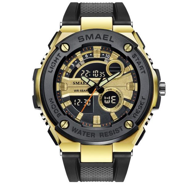 wristwatches smael men watch fashion sports watches waterproof quartz led digital relogio masculino, Slivery;brown
wristwatches smael men watch fashion sports watches waterproof quartz led digital relogio masculino, Slivery;brown