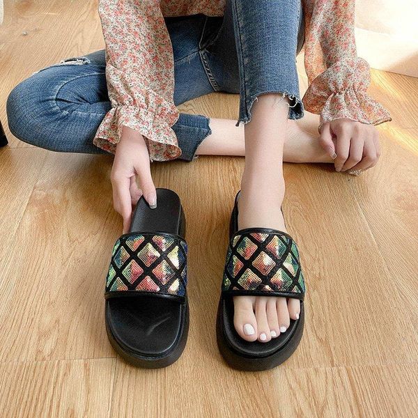 slippers women's summer wear fashion 2021 flip flops platform casual sports sandals and women sequins x797, Black
slippers women's summer wear fashion 2021 flip flops platform casual sports sandals and women sequins x797, Black