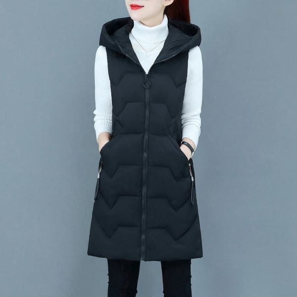women's vests nice female hooded vest pocket zip solid color ladies cotton padded long coat slim winter jacket chaleco mujer, Black;white
women's vests nice female hooded vest pocket zip solid color ladies cotton padded long coat slim winter jacket chaleco mujer, Black;white