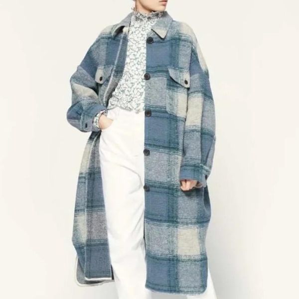 women's wool & blends plaid shirts coat women 2021 autumn fashion thick shirt long sleeve female loose casual vintage chic clothing, Black
women's wool & blends plaid shirts coat women 2021 autumn fashion thick shirt long sleeve female loose casual vintage chic clothing, Black