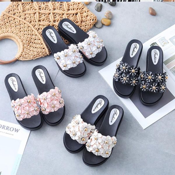 summer women shoes platform bath slippers wedge beach flip flops flower for brand pvc ladies, Black
summer women shoes platform bath slippers wedge beach flip flops flower for brand pvc ladies, Black