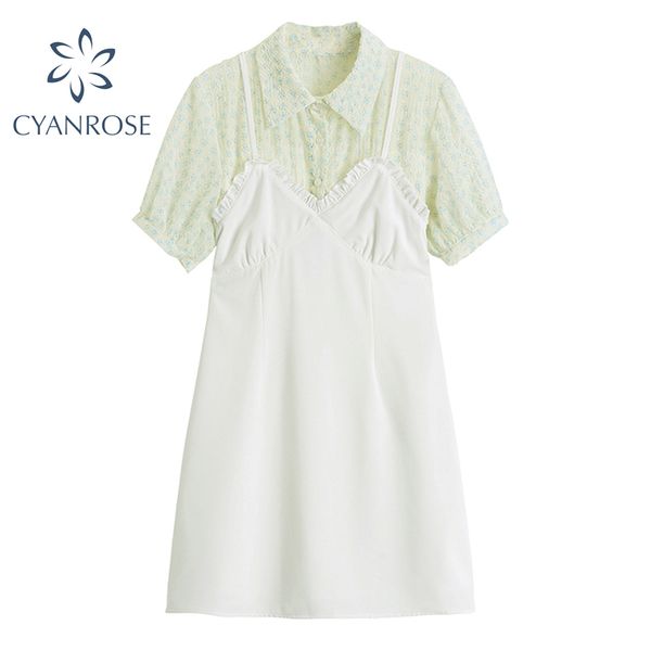 summer women korean sweet mini dress fake 2 pieces floral print patchwork puff short sleeve vestiods elegant romantic lady 210417, Black;gray
summer women korean sweet mini dress fake 2 pieces floral print patchwork puff short sleeve vestiods elegant romantic lady 210417, Black;gray