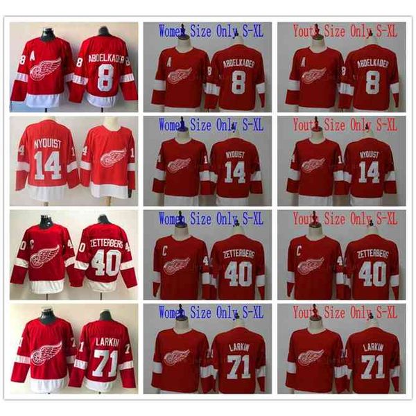 96 Women Kids Detroit Red Wings Ice Hockey Jerseys Youth Red 14 Gustav Nyquist Dylan 71 Larkin Henrik 8 Justin Abdelkader Jersey, As picture
96 Women Kids Detroit Red Wings Ice Hockey Jerseys Youth Red 14 Gustav Nyquist Dylan 71 Larkin Henrik 8 Justin Abdelkader Jersey, As picture