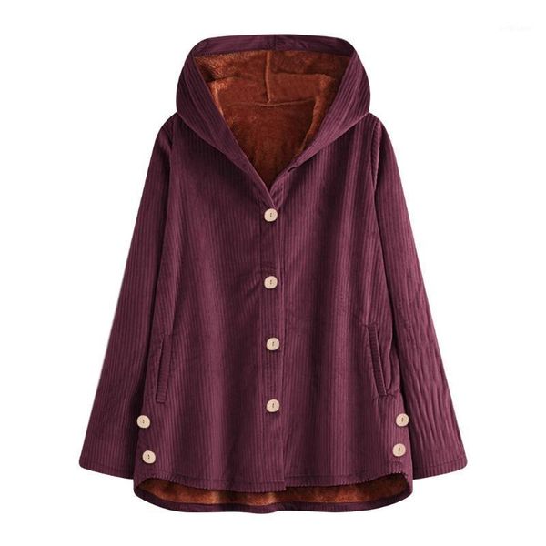 women's jackets plus size women loose coat autumn winter 2021 fashion warm solid button pockets thicker hooded overcoat outwear plaszcz, Black;brown
women's jackets plus size women loose coat autumn winter 2021 fashion warm solid button pockets thicker hooded overcoat outwear plaszcz, Black;brown