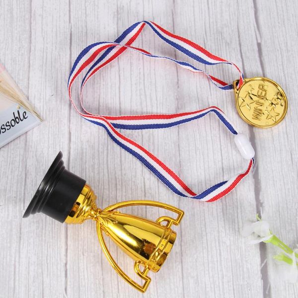 24pcs children's toys mini gold cups and medals for party supplies early learning prizes(12*trophie favor
24pcs children's toys mini gold cups and medals for party supplies early learning prizes(12*trophie favor